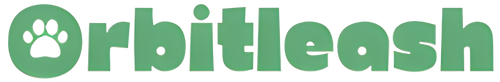 Green logo with paw print for 'Orbitleash' on a white background